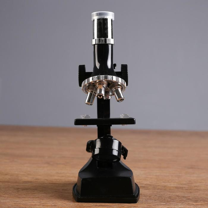 Микроскоп, кратность увеличения 900х, 600х, 300х, 100х, с подсветкой, набор для исследований Микроскоп, кратность увеличения 900х, 600х, 300х, 100х, с подсветкой, набор для исследований