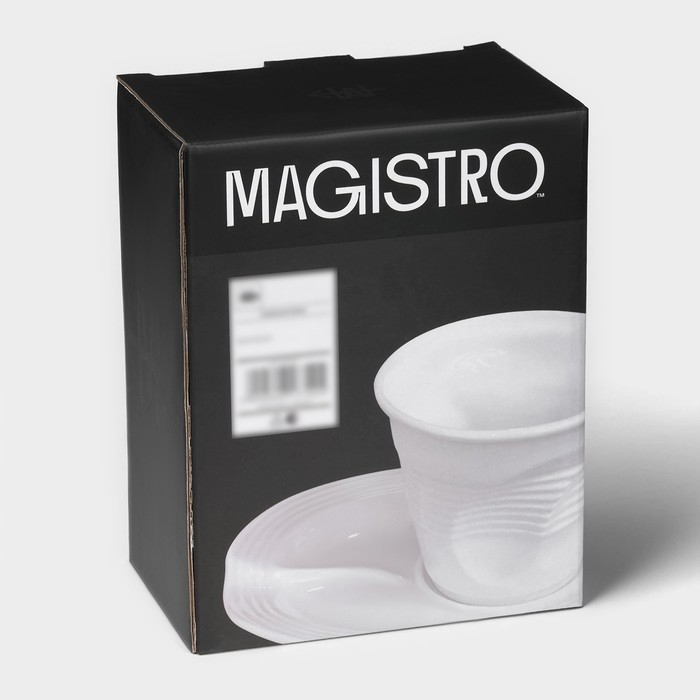 Чайная пара фарфоровая Magistro «Бланш», 2 предмета: чашка 300 мл, блюдце, цвет белый Чайная пара фарфоровая Magistro «Бланш», 2 предмета: чашка 300 мл, блюдце, цвет белый