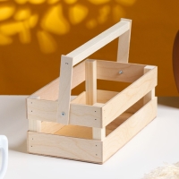 Кашпо деревянное 24.5&times;13.5&times;9 см "Двушка Лайт", двухреечное, натуральный Дарим Красиво