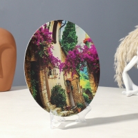 Тарелка декоративная &laquo;Улицы Прованса&raquo;, вид 2, с рисунком на холсте, D = 20 см