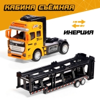 Грузовик металлический &laquo;Перевозчик&raquo;, инерция, с 6 машинками