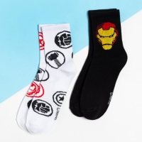 Набор носков "MARVEL", Мстители, 2 пары, 23-25 см Набор носков "MARVEL", Мстители, 2 пары, 23-25 см