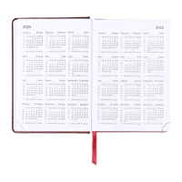 Ежедневник датированный 2025 B6 168 листов, deVENTE. Wild, твердая обложка кожзам с поролоном, перфорация, ляссе, блок 70, бордо