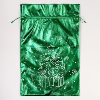 Подарочный мешок Деда Мороза &laquo;Елочка&raquo;, зеленый, 60 х 40см