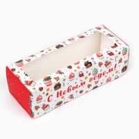 Коробка для кондитерских изделий с окном &laquo;С Новым годом&raquo;, сладости, 26 х 10 х 8 см, Новый год