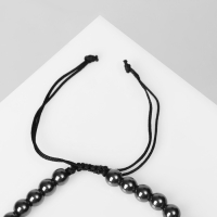 Браслет унисекс &laquo;Гематит&raquo; череп, цвет чёрный с серебром, d=6 см