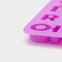 Форма для кондитерских украшений Доляна &laquo;Буквы. Алфавит русский&raquo;, силикон, 24,8&times;12&times;1,5 см, 33 ячейки, цвет сиреневый