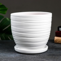 Горшок цветочный "Нежность" белое 4,7 л Горшок цветочный "Нежность" белое 4,7 л