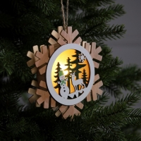 Ёлочная игрушка &laquo;Снеговик и олень&raquo;, от батареек, свечение тёплое белое