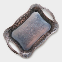 Поднос из нержавеющей стали с ручками &laquo;Изобилие&raquo;, 31&times;20&times;2,5 см, цвет бронзовый