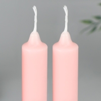 Свечи высокие с нанесением &laquo;Светлой Пасхи!&raquo;, 2 шт., розовые, 19 х 2,1 см.