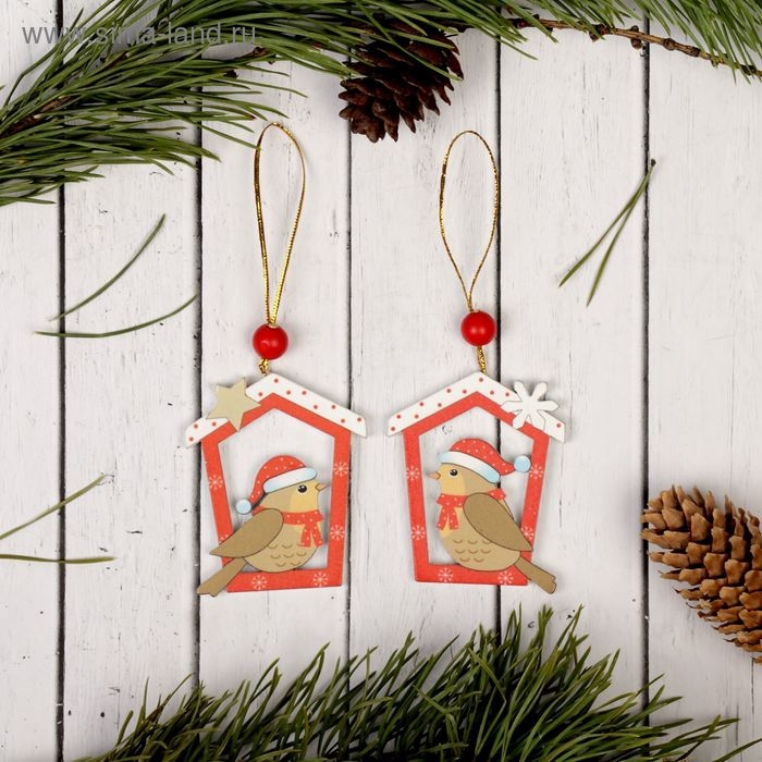 Подвеска новогодняя «Птичка у кормушки», МИКС Подвеска новогодняя «Птичка у кормушки», МИКС