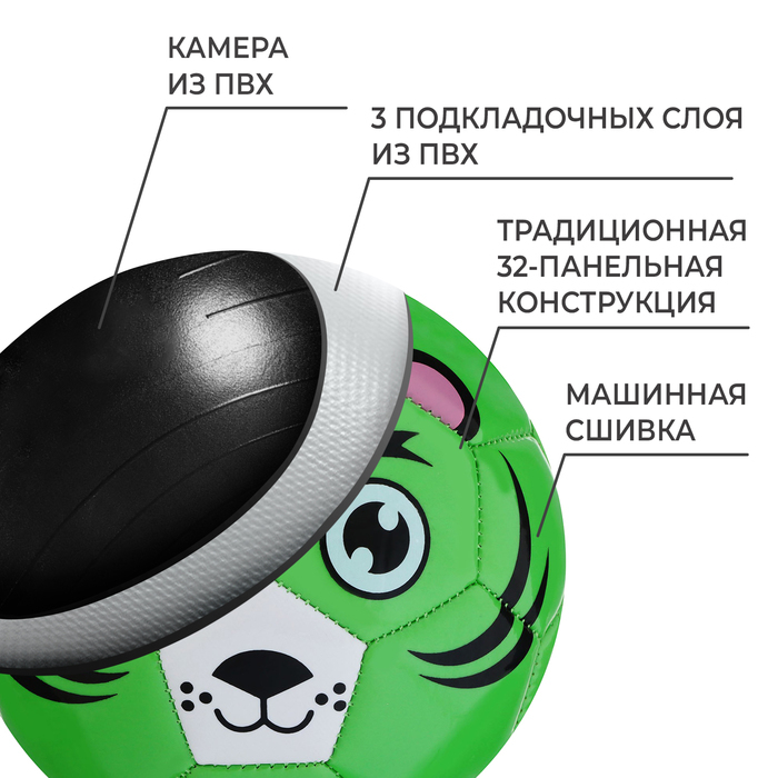 Футбольный мяч, машинная сшивка, 32 панели, р. 2, EVA, цвет МИКС