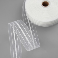 Шторная лента классическая, органза, 4 см, 50 &plusmn; 1 м, цвет прозрачный