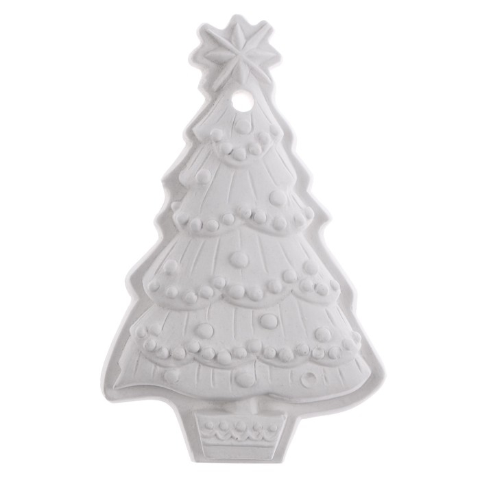 Новый год! Ёлочное украшение под раскраску &laquo;Ёлочка со звездой&raquo; с подвесом, кисть