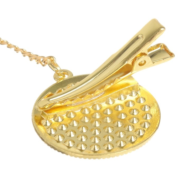 Соска - пустышка силиконовая ортодонтическая &laquo;Бриллиант&raquo;, от 6 мес., с колпачком + держатель - цепочка, цвет золотой/черный, стразы