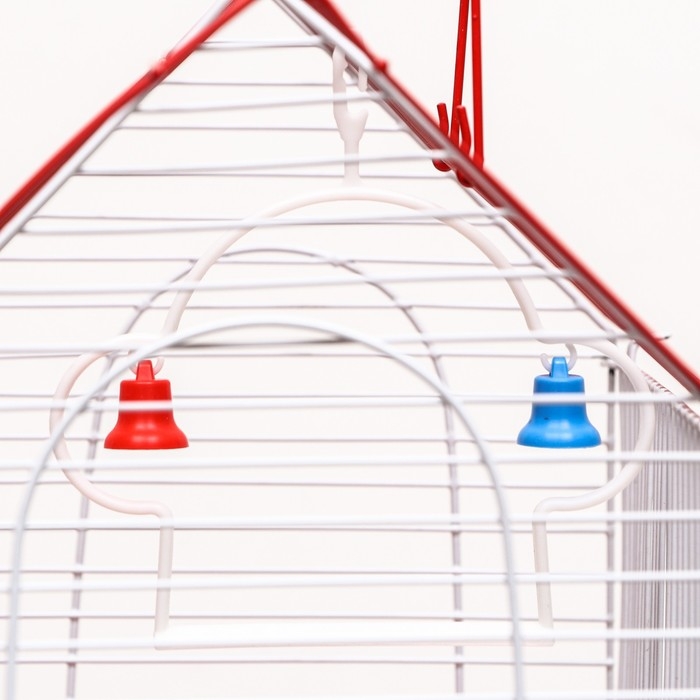 Клетка для птиц укомплектованная Bd-2/5h, 34 х 27 х 47 см, красная