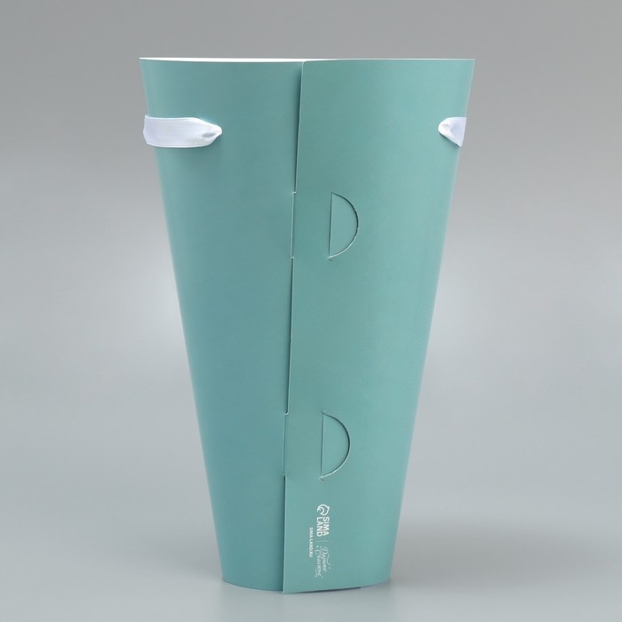 Пакет для цветов конусный круглый складной на лентах &laquo;Present&raquo;, 15 х 23.3 х 7.5 см