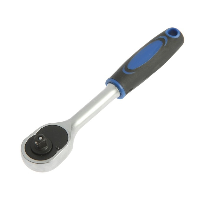 Вороток с трещоткой ТУНДРА, CrV, квадрат 1/4 Вороток с трещоткой ТУНДРА, CrV, квадрат 1/4", 2К рукоятка, 48 зубьев, 150 мм