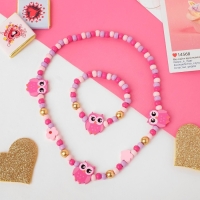 Набор детский &laquo;Выбражулька&raquo; 2 предмета: бусы, браслет, совы, цветной