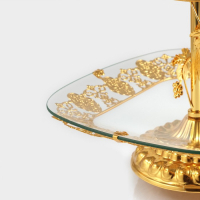 Этажёрка - фруктовница квадратная, 2 яруса, 29&times;29 см, 17&times;17 см, высота 43 см, стекло