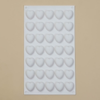 Форма для муссовых десертов и шоколада KONFINETTA &laquo;Сердца&raquo;, силикон, 29,7&times;17,3&times;1,5 см, 35 ячеек (2,7&times;2,5 см), цвет белый