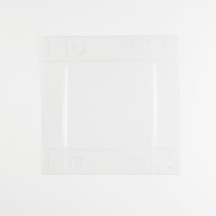 Коробка для цветов с PVC крышкой, розовая, упаковка подарочная, 12 х 12 х 12 см