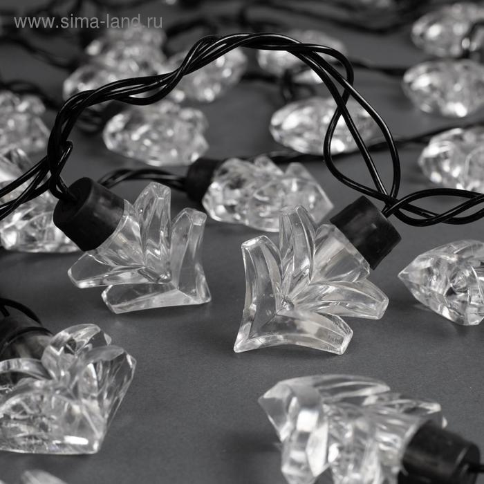 Гирлянда &laquo;Нить&raquo; 5 м с насадками &laquo;Ёлка&raquo;, IP44, тёмная нить, 40 LED, свечение жёлтое, 8 режимов, 220 В