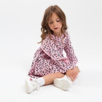 Платье для девочки, цвет розовый/леопард, рост 98 см Платье для девочки, цвет розовый/леопард, рост 98 см