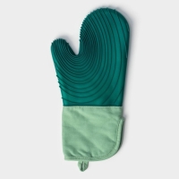 Рукавица для горячего с манжетой Доляна &laquo;Профи&raquo; силикон, 34&times;17,5&times;2см, цвет зелёный