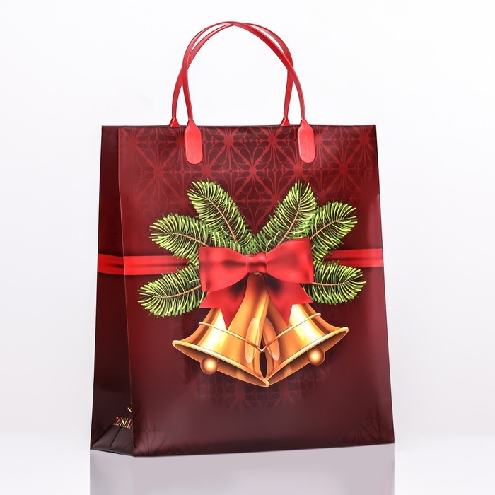 Новый год. Пакет "Колокольчик", мягкий пластик, 26х23 см.