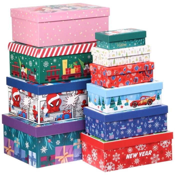 Новый год. Набор коробок 10 в 1 Новый год. Набор коробок 10 в 1 "С Новым годом!", Disney зеленая