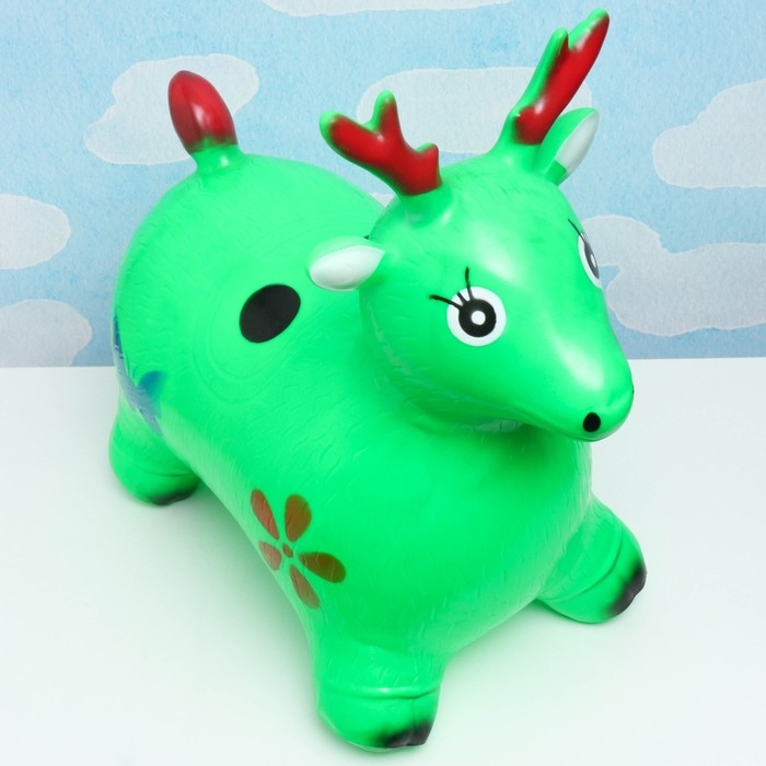 Игрушка - прыгун детская Игрушка - прыгун детская "Олень" резиновая надувная, 50х27см, зеленый
