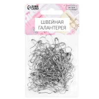 Булавки с круглым концом, 22 мм, 100 шт, цвет серебряный Булавки с круглым концом, 22 мм, 100 шт, цвет серебряный