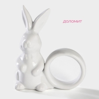 Кольцо для салфеток Доляна «Зайка», 9,1×4,3×10,5 см, цвет белый Кольцо для салфеток Доляна «Зайка», 9,1×4,3×10,5 см, цвет белый