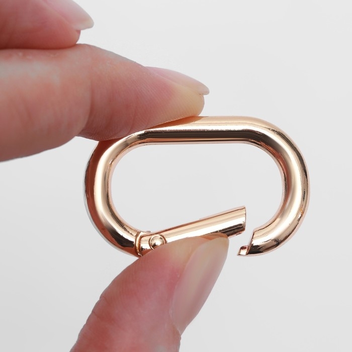 Овал-карабин, 38&times;24 мм / 29&times;15 мм, толщина - 4.5 мм, 5 шт., цвет золотой