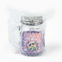 Новогодняя свеча в баночке с ручкой &laquo;Новый год: Дарю свое тепло&raquo;, аромат мандарин, 7 х 8,5 х 5 см