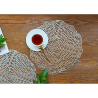 Салфетки сервировочные на стол Доляна &laquo;Мэри&raquo;, d=38 см, 4 шт, цвет золотой