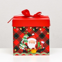 Новый год. Коробка Самосборная &laquo;Дедушка мороз&raquo; 15 х 15 х 15 см