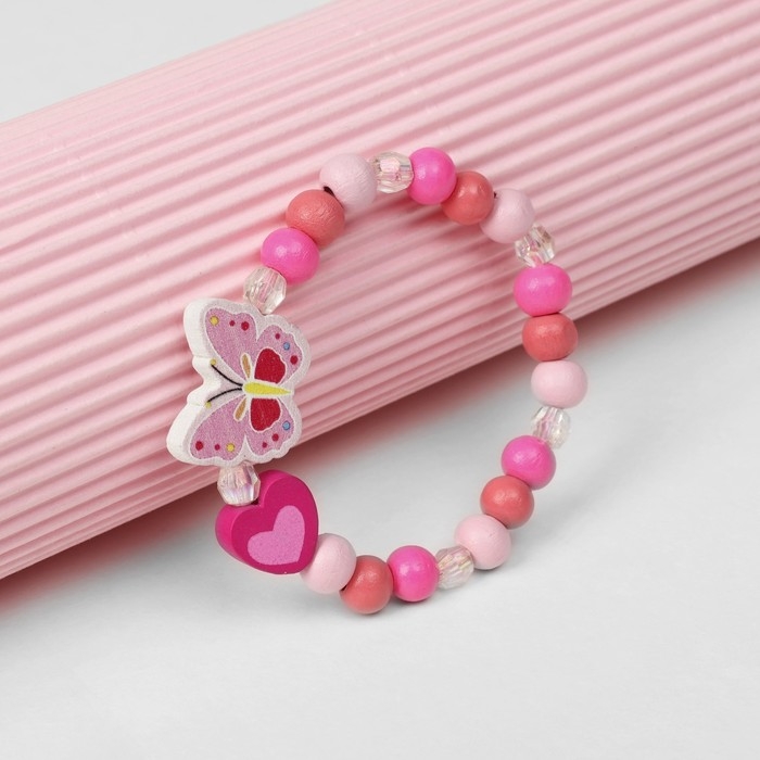 Браслет детский &laquo;Выбражулька&raquo; бабочка, цвет розовый