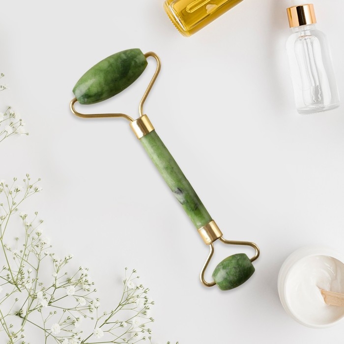 Массажёр гуаша для лица и зоны декольте &laquo;Будь собой&raquo;, кальцит, серпентин