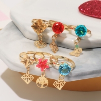 Кольца детские набор 12шт &laquo;Выбражулька&raquo; с подвеской, форма МИКС, цвет МИКС в золоте, б-р