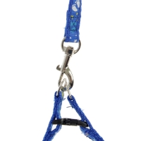 Шлейка с поводком &laquo;Цветные следы&raquo;, 23-35 см, ширина 1 см, поводок 120 см, синяя