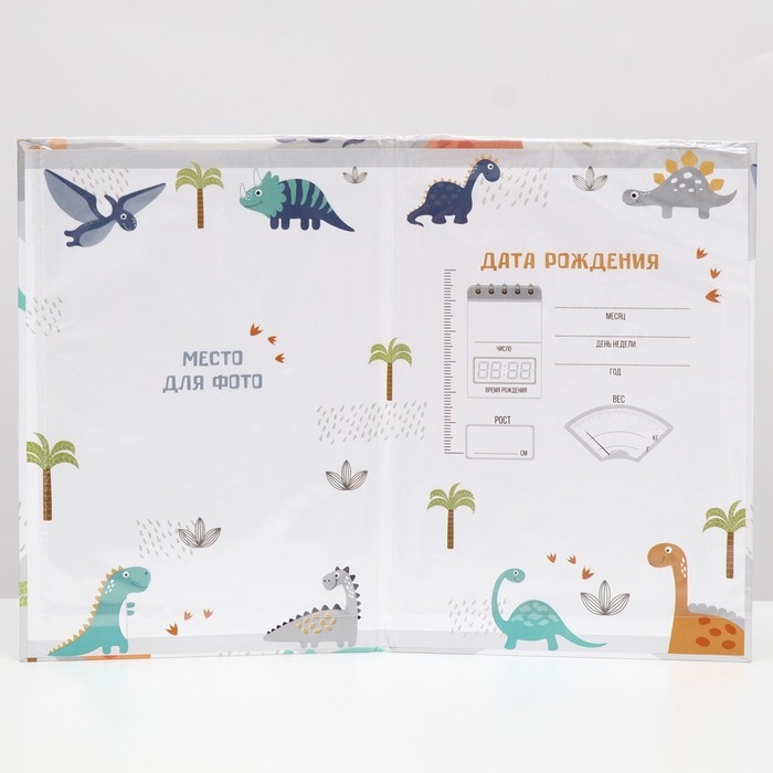 Папка для свидетельства о рождении &laquo;Динозаврики&raquo;,А5