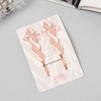 Невидимка для волос "Кэли" (набор 2 шт) грация, 6 см, розовое золото