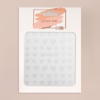 Наклейки для ногтей &laquo;Сердца&raquo;, объёмные, цвет белый