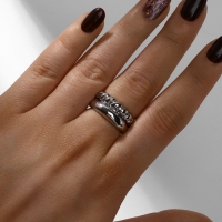 Кольцо &laquo;Тренд&raquo; параллель, цвет серебро, безразмерное