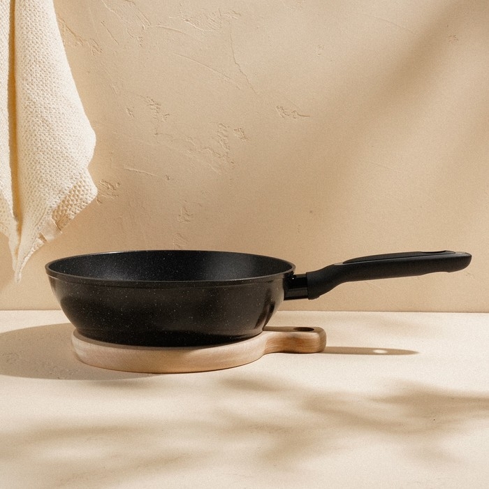 Сковорода алюминиевая с высоким бортом SL Home, d=26 см, h=7 см, антипригарное покрытие, индукция, цвет чёрный Сковорода алюминиевая с высоким бортом SL Home, d=26 см, h=7 см, антипригарное покрытие, индукция, цвет чёрный