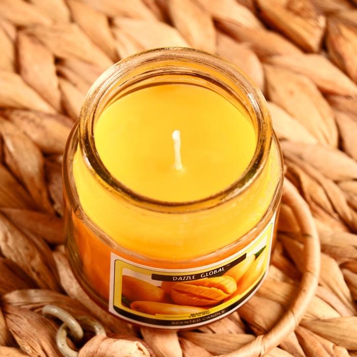 Свеча в банке "Манго" 82 гр 6х9х9 см