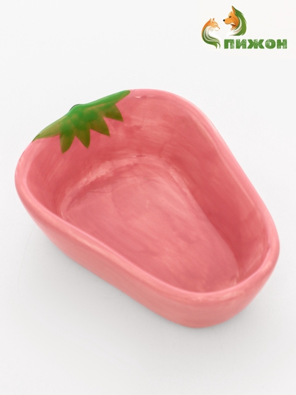 Миска керамическая для грызунов "Клубника" 10 х 11 х 4 см